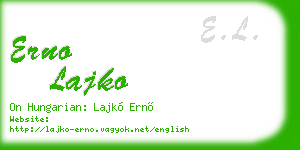 erno lajko business card